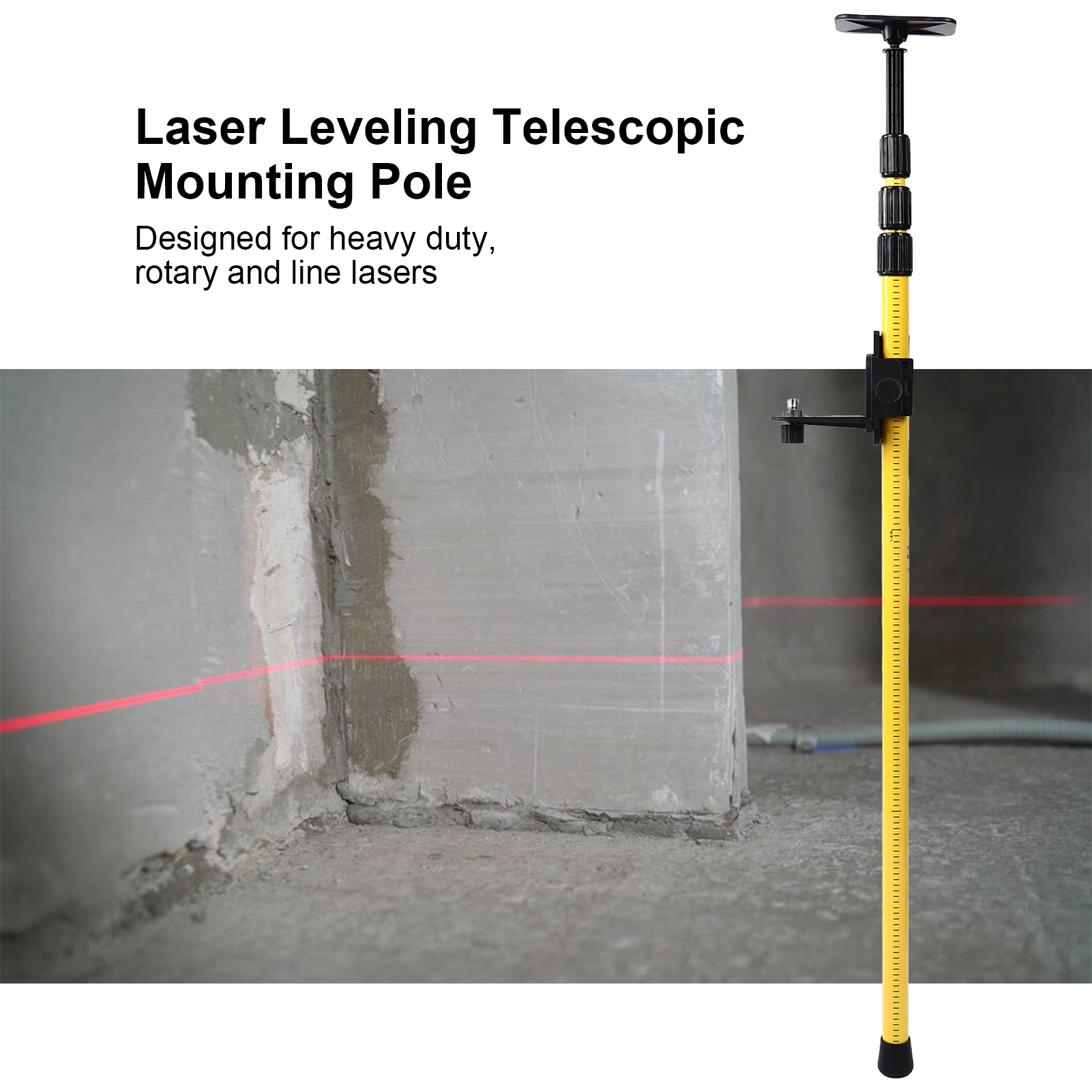 Industrial Laser Alignment Tool - 2.8 Meter Laser Leveling Telescoping Pole