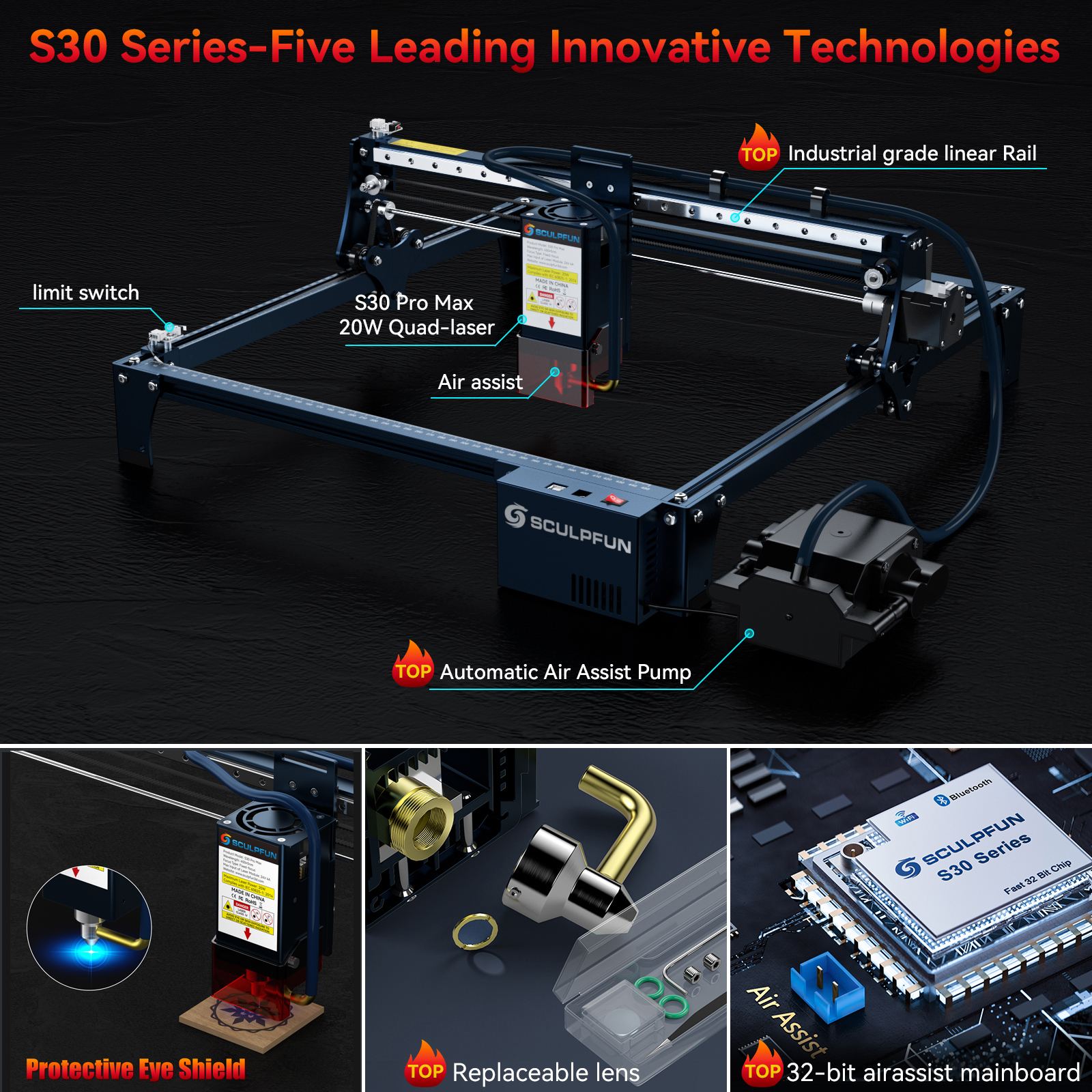 SCULPFUN S30 pro max S30 PRO S – Laser Marking Machine recenzja i cena