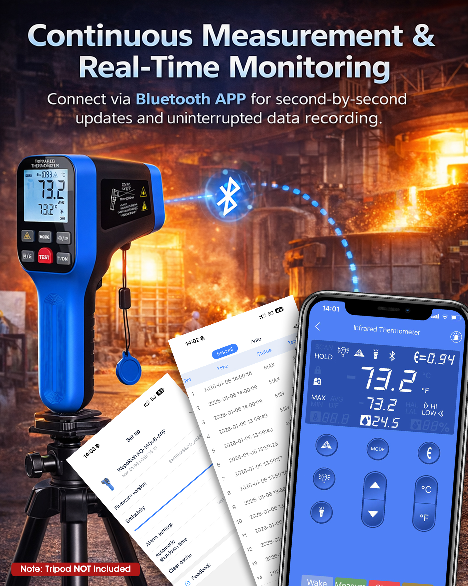 1600B-APP Infrared Thermometer – Industrial Laser Gun recenzja i cena