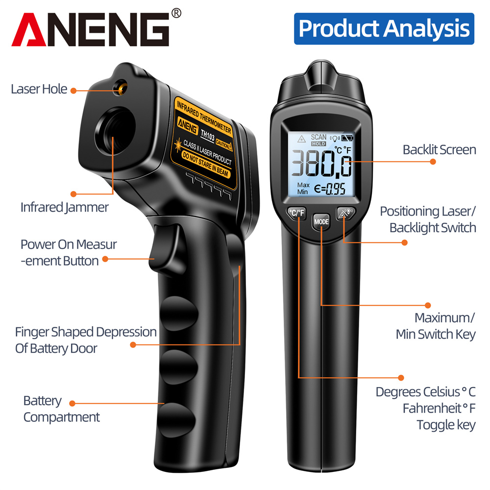 Infrared Laser Thermometer Ind – Industrial Laser Thermometer Gun recenzja i cena