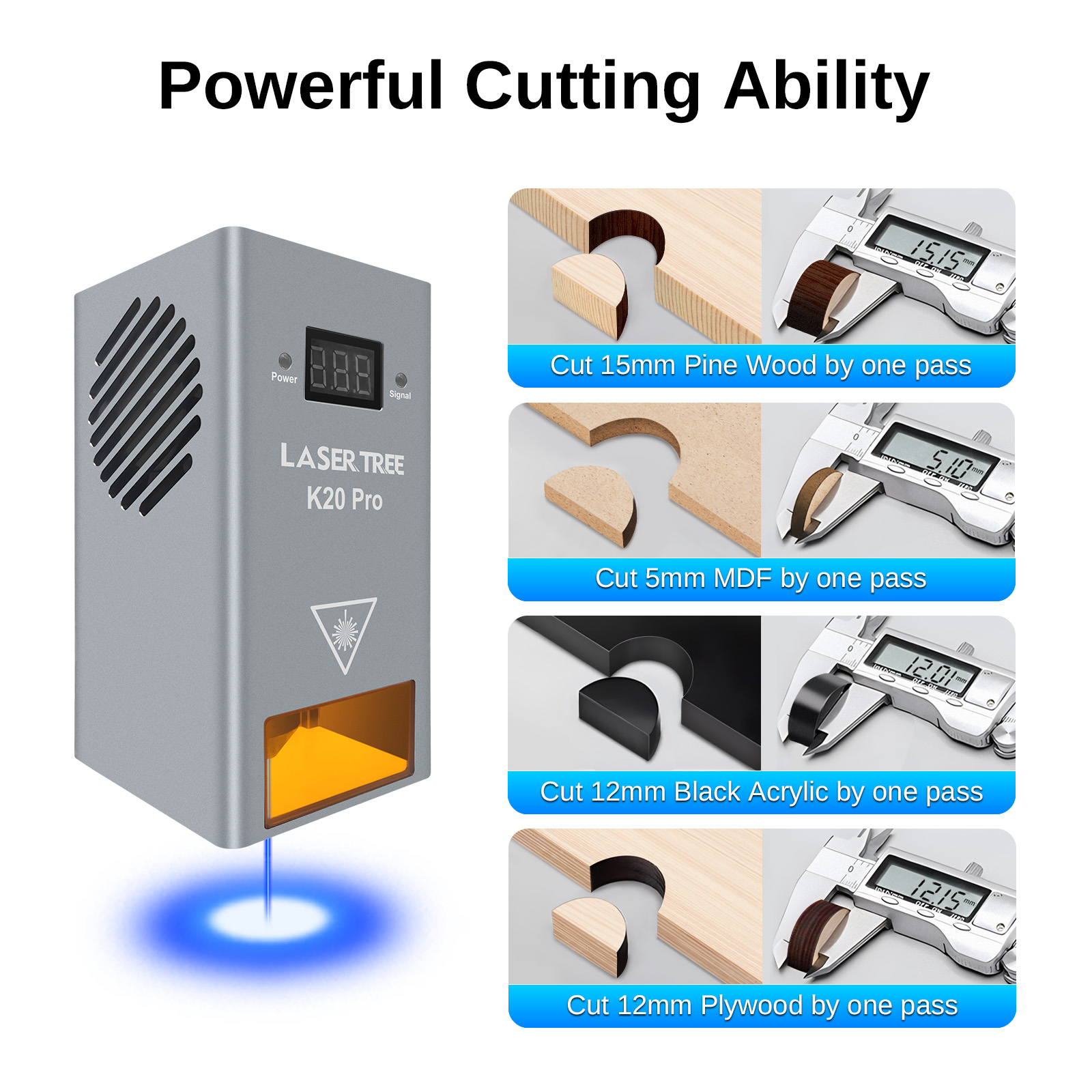 LASER TREE K20 20W Optical Pow – Metal Laser Cutter Head recenzja i cena