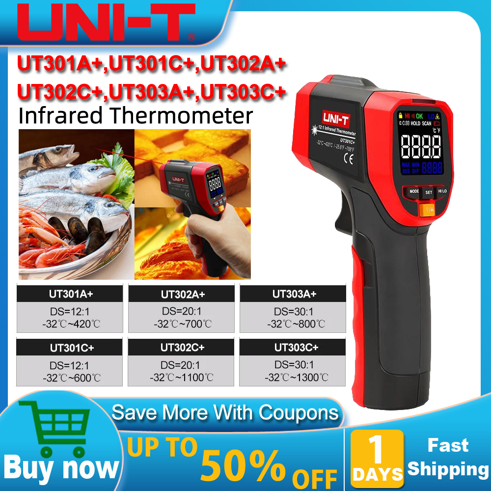 UNI-T UT301A+ UT301C+ Non Cont – Industrial Laser Thermometer Gun recenzja i cena