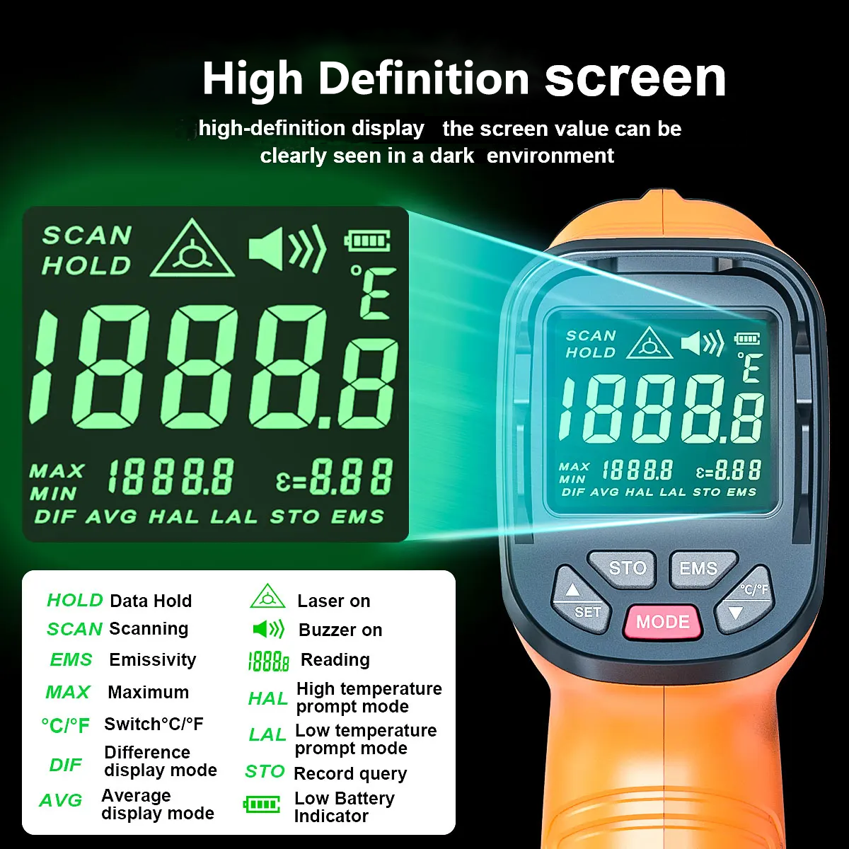 DT1000 DT1600 Infrared Thermom – Industrial Laser Thermometer Gun recenzja i cena