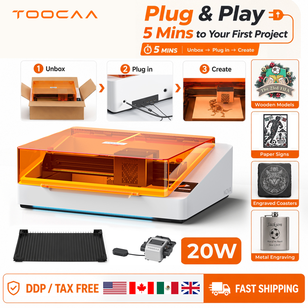 TOOCAA NOVA 20W Beginner-Frien – Fiber Laser Cutting Machine recenzja i cena