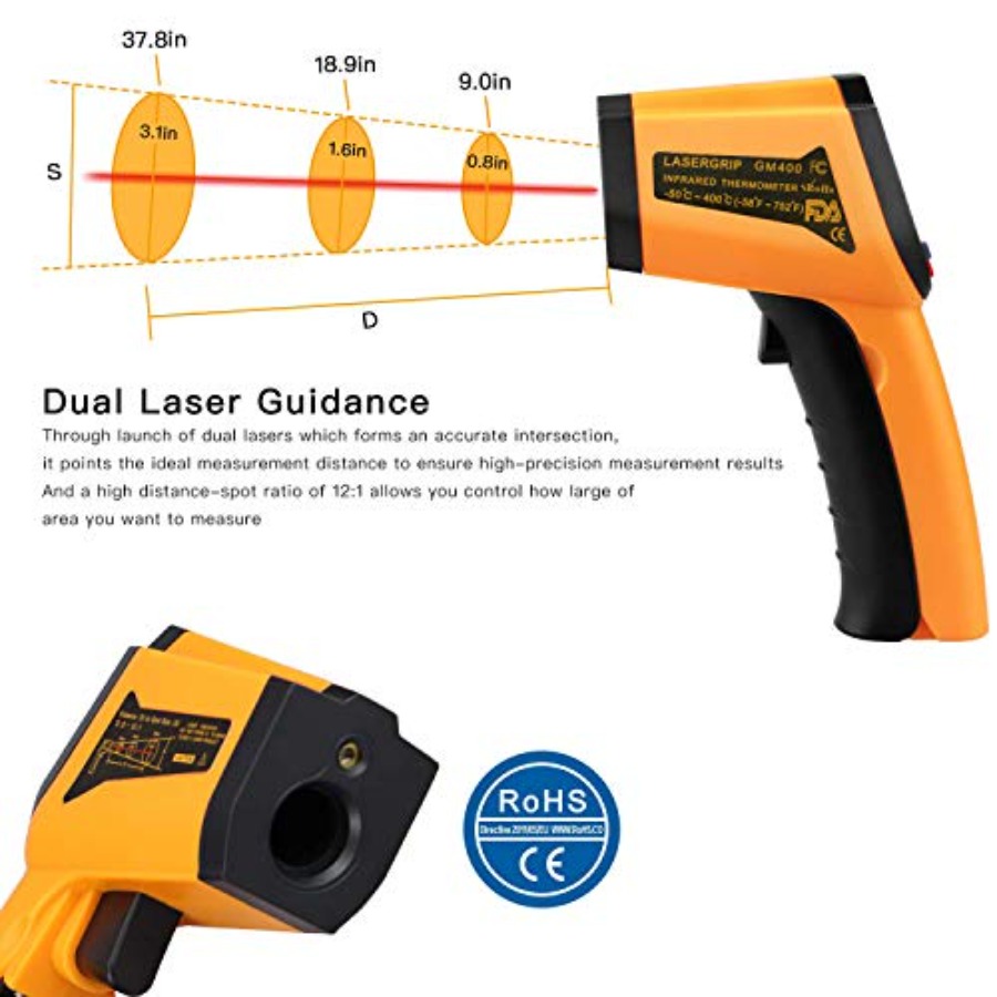 Laser Infrared Thermometer Non – Industrial Laser Thermometer Gun recenzja i cena