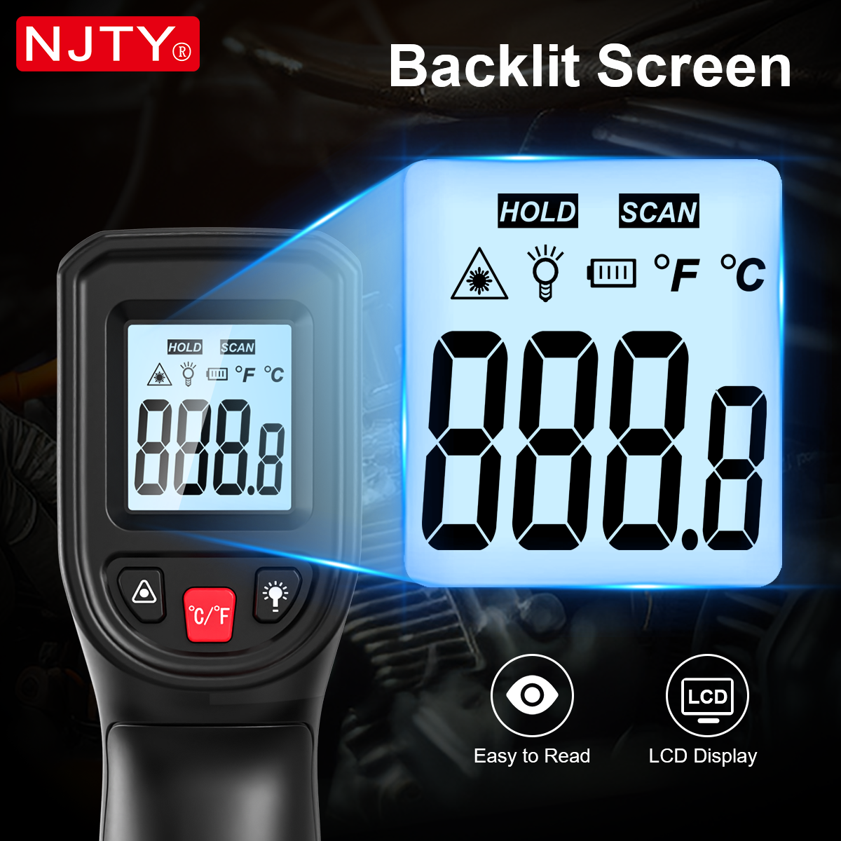 NJTY T600 Infrared Thermometer – Industrial Laser Thermometer Gun recenzja i cena