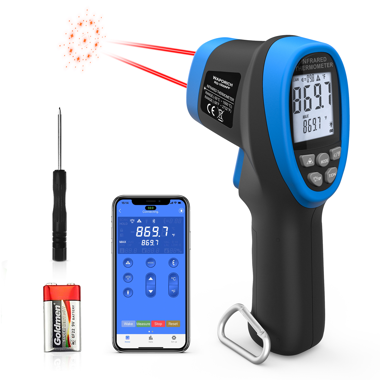 HP-1500APP Infrared Thermomete – Industrial Laser Thermometer Gun recenzja i cena