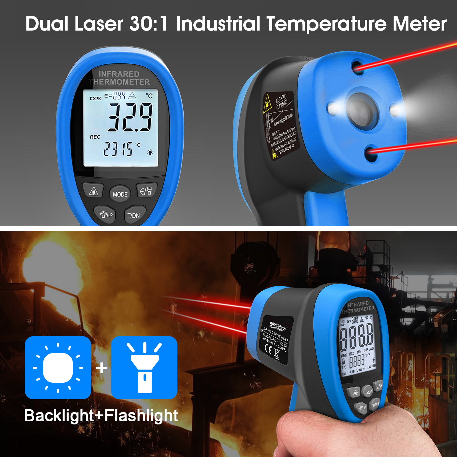 HP-1500APP Infrared Thermomete – Industrial Laser Thermometer Gun recenzja i cena