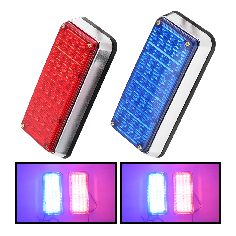 2Pcs Red Blue LED Police Light – Industrial Laser Pointer 24V recenzja i cena