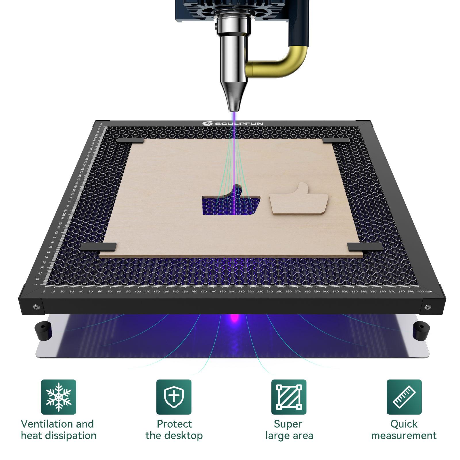 SCULPFUN H3 400*400mm Working  – Honeycomb Laser Bed recenzja i cena