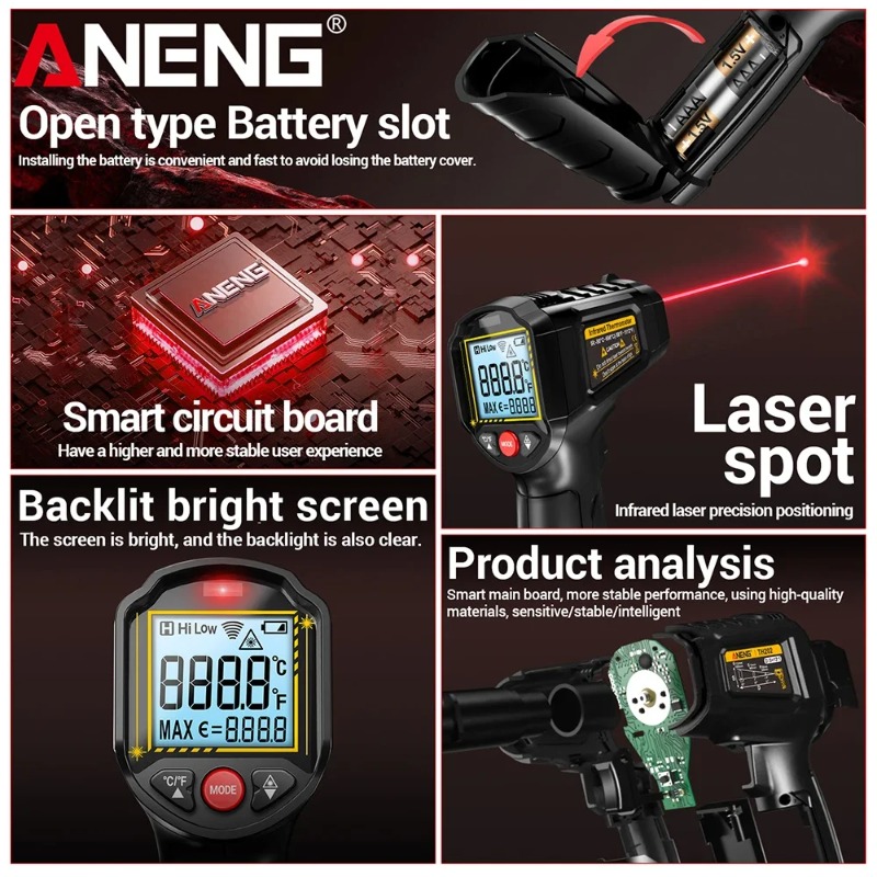 ANENG TH202 Non-contact Infrar – Industrial Laser Thermometer Gun recenzja i cena